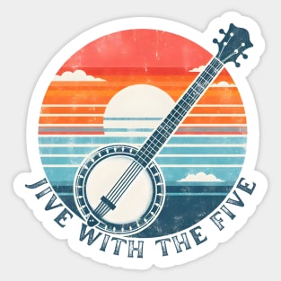 Banjo vintage sunset Sticker